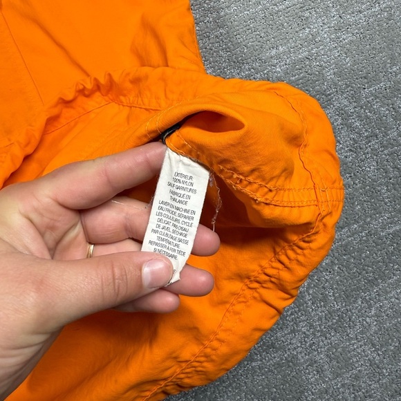 LL Bean Orange Pull Over Long Sleeve Nylon Light Weight Jacket Size Medium - Picture 6 of 9